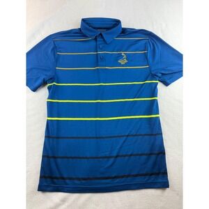 Under Armour Mens Pinehurst 1895 Golf Polo Shirt Striped Blue Yellow MD‎